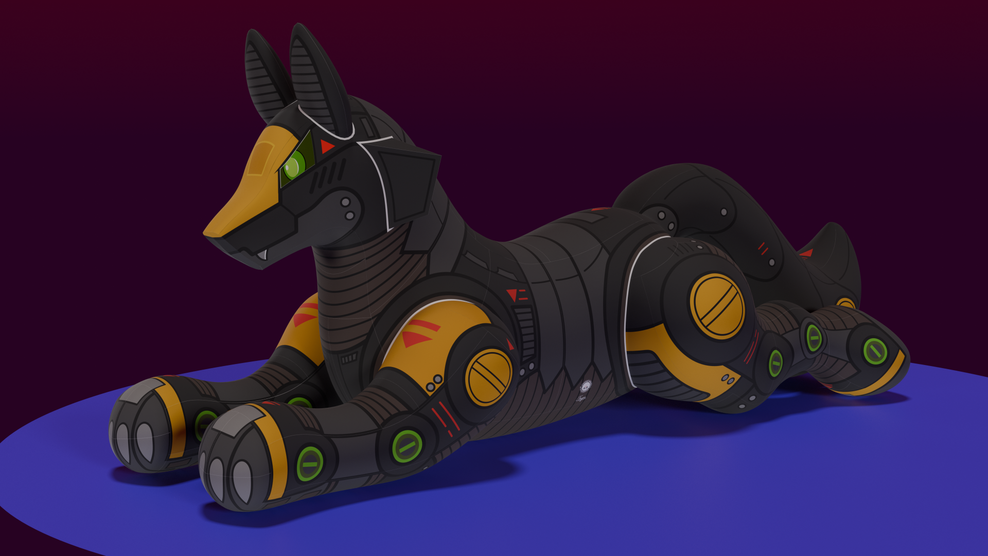 Rendered picture of a mecha fox